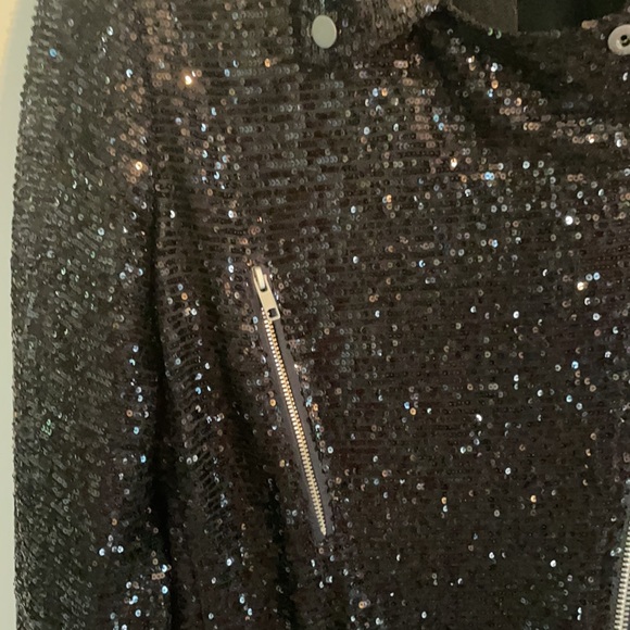 XSOLDXFree People Midnight Moto Sequin Jacket - Picture 6 of 11